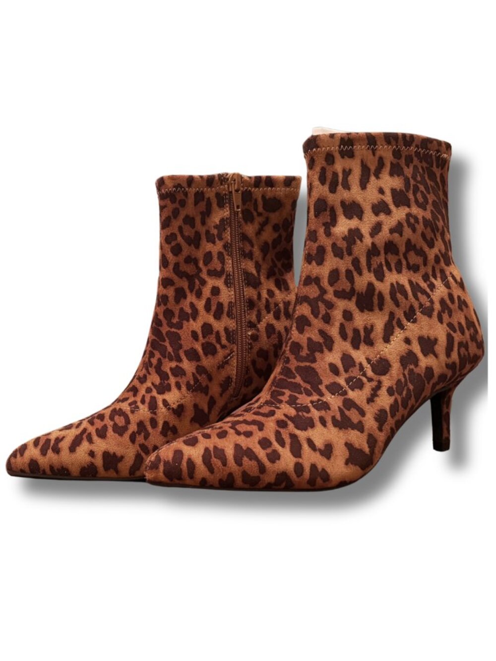 New in Box Size 7.5 Leopard Print Boots Stilleto 2.5 inch Heel